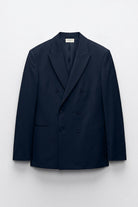Antioch Lacivert Kruvaze Relaxed Fit Erkek Blazer Ceket