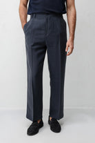Antioch Lacivert Lyocell Relaxed Fit Pileli Erkek Pantolon