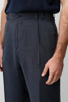 Antioch Lacivert Lyocell Relaxed Fit Pileli Erkek Pantolon