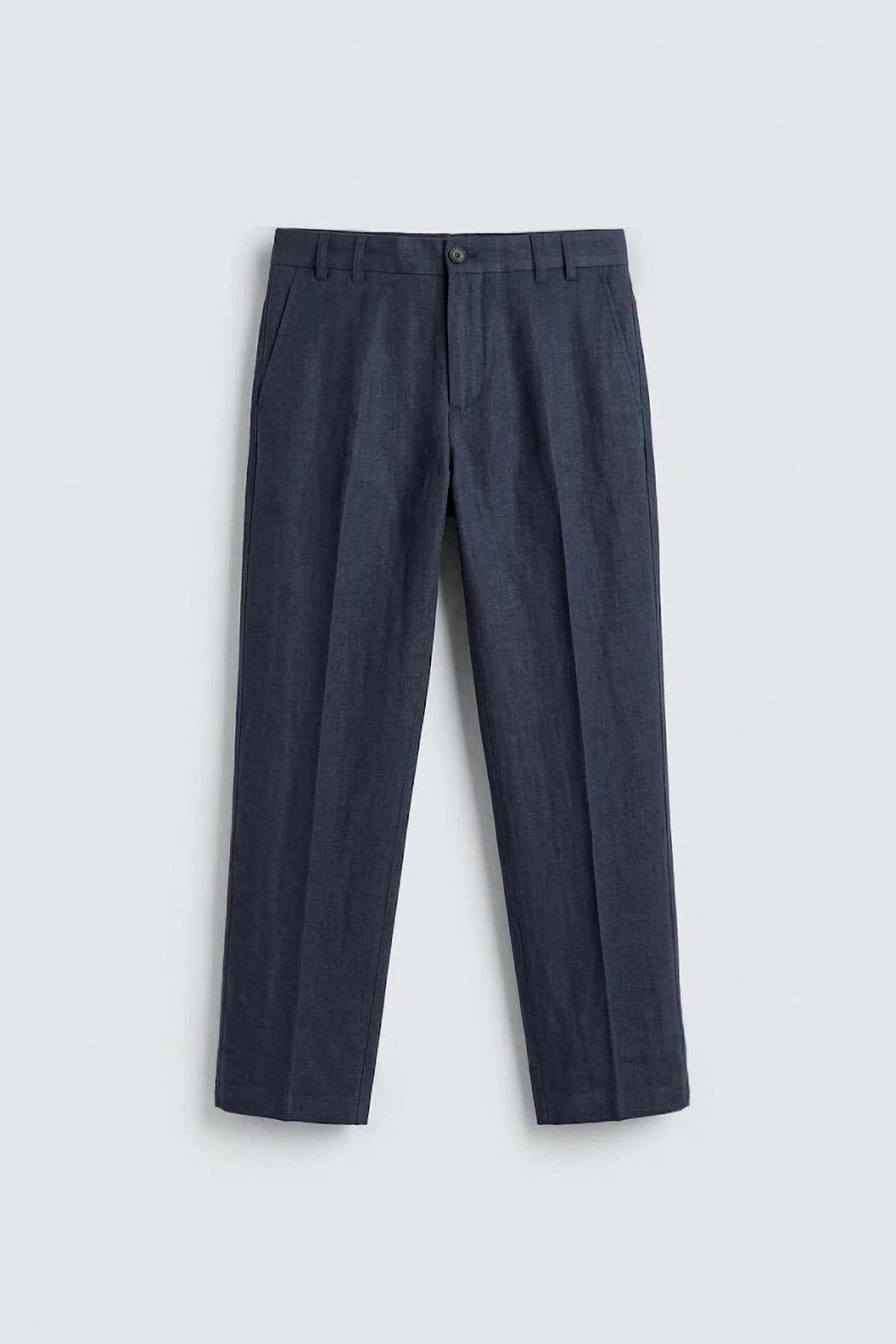 Antioch Lacivert Lyocell Relaxed Fit Pileli Erkek Pantolon