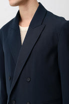 Antioch Lacivert Modal Karışımlı Relaxed Fit Erkek Blazer Ceket
