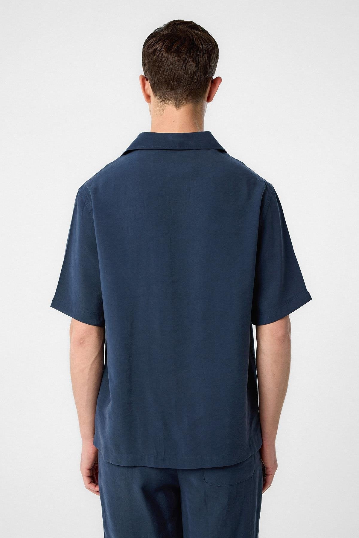 Antioch-Lacivert Modal Kumaş Erkek Gömlek-Gömlek-5-Milagron.com