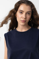 Antioch-Lacivert Modal Kumaş Kadın T Shirt-T-Shirts-3-Milagron.com