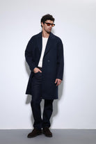 Antioch-Lacivert Oversize Kruvaze Erkek Kaban-Kaban-4-Milagron.com