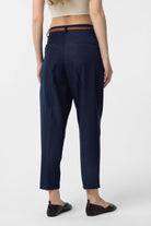 Antioch-Lacivert Pensli Kadın Pantolon-Kumaş Pantolon-4-Milagron.com