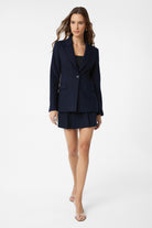 Antioch-Lacivert Pileli Kadın Mini Etek-Etek-4-Milagron.com