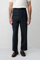 Antioch Lacivert Pileli Relaxed Fit Erkek Pantolon