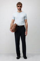 Antioch Lacivert Pileli Relaxed Fit Erkek Pantolon