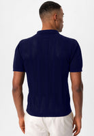 Antioch-Lacivert Polo Yaka Fermuarlı Örme Erkek T Shirt-T-Shirts-5-Milagron.com