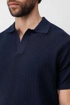 Antioch Lacivert Premium Dokulu Erkek Triko T-Shirt