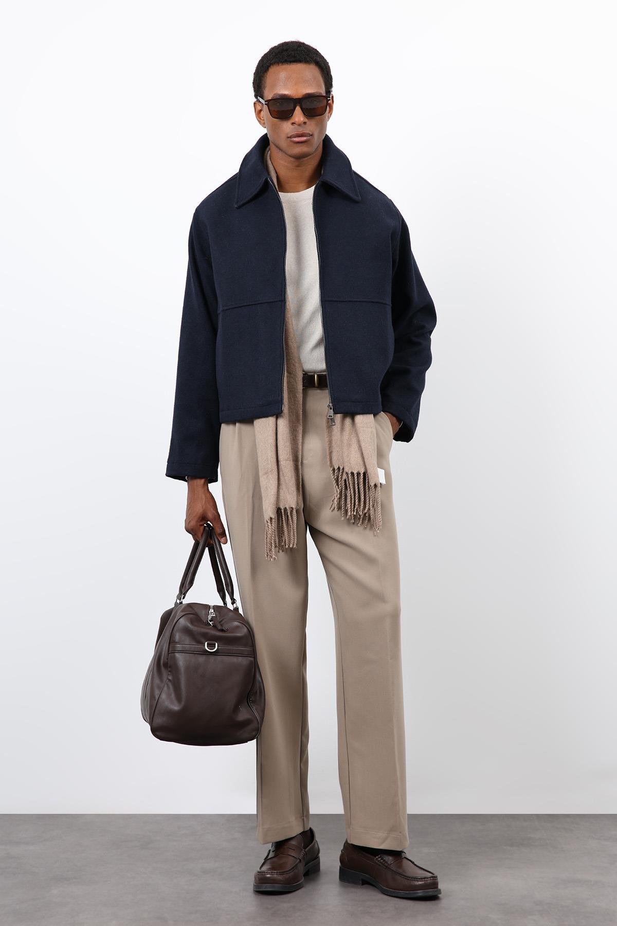 Antioch-Lacivert Regular Fit Dokulu Erkek Mont-Mont-1-Milagron.com