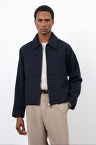 Antioch-Lacivert Regular Fit Dokulu Erkek Mont-Mont-3-Milagron.com