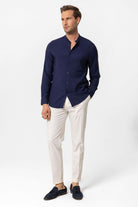 Antioch-Lacivert Regular Fit Hakim Yaka Erkek Gömlek-Gömlek-3-Milagron.com