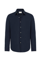 Antioch-Lacivert Relax Fit Keten Karışımlı Erkek Gömlek-Gömlek-5-Milagron.com