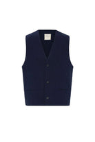 Antioch-Lacivert Relax Fit Keten Karışımlı Erkek Yelek-Yelek-5-Milagron.com