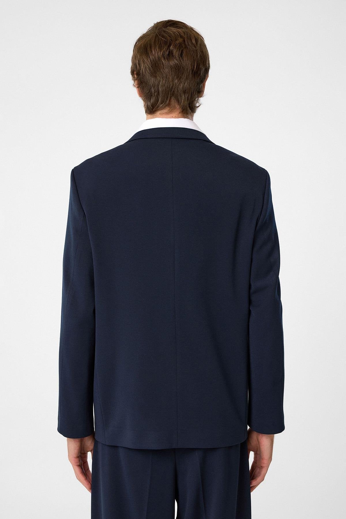 Antioch-Lacivert Relax Fit Kruvaze Erkek Blazer Ceket-Blazer Ceket-5-Milagron.com