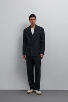 Antioch-Lacivert Relax Fit çizgili Erkek Pantolon-Kumaş Pantolon-2-Milagron.com