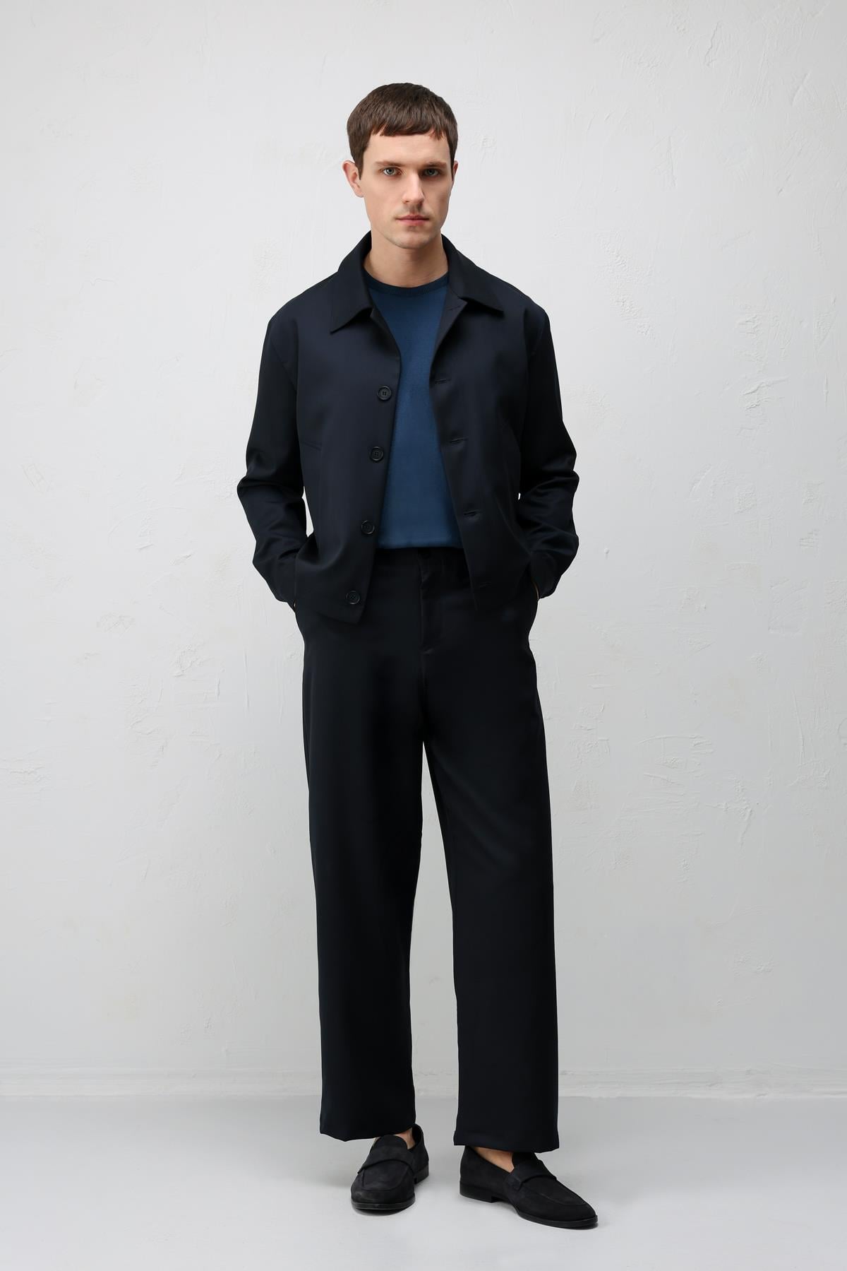 Antioch Lacivert Relaxed Fit Baharlık Erkek Mont