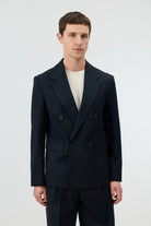 Antioch Lacivert Relaxed Kruvaze Erkek Blazer Ceket