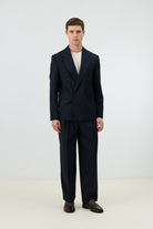 Antioch Lacivert Relaxed Kruvaze Erkek Blazer Ceket