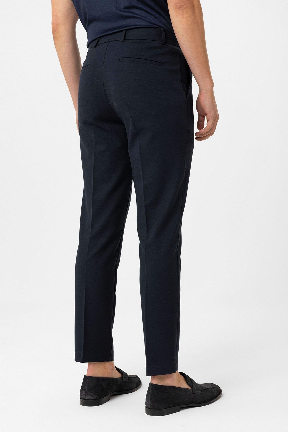 Antioch-Lacivert Slim Fit Comfort Erkek Pantolon-Kumaş Pantolon-5-Milagron.com