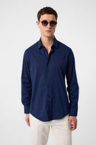 Antioch-Lacivert Slim Fit Erkek Gömlek-Gömlek-1-Milagron.com