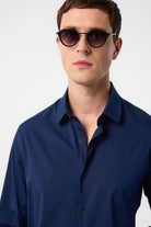 Antioch-Lacivert Slim Fit Erkek Gömlek-Gömlek-4-Milagron.com