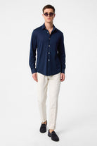 Antioch-Lacivert Slim Fit Erkek Gömlek-Gömlek-9-Milagron.com