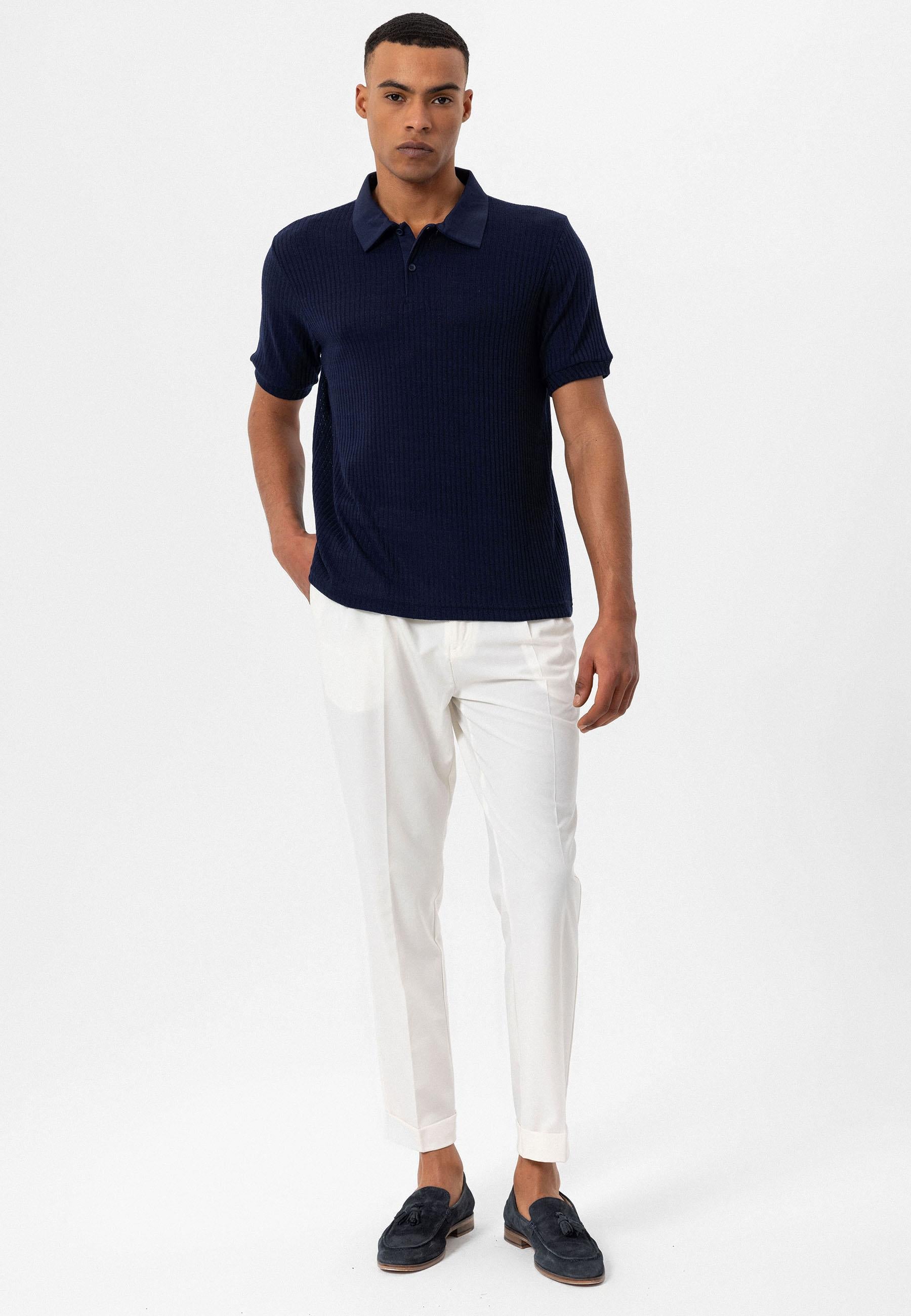 Antioch-Lacivert Slim Fit Polo Yaka Erkek T Shirt-T-Shirts-3-Milagron.com