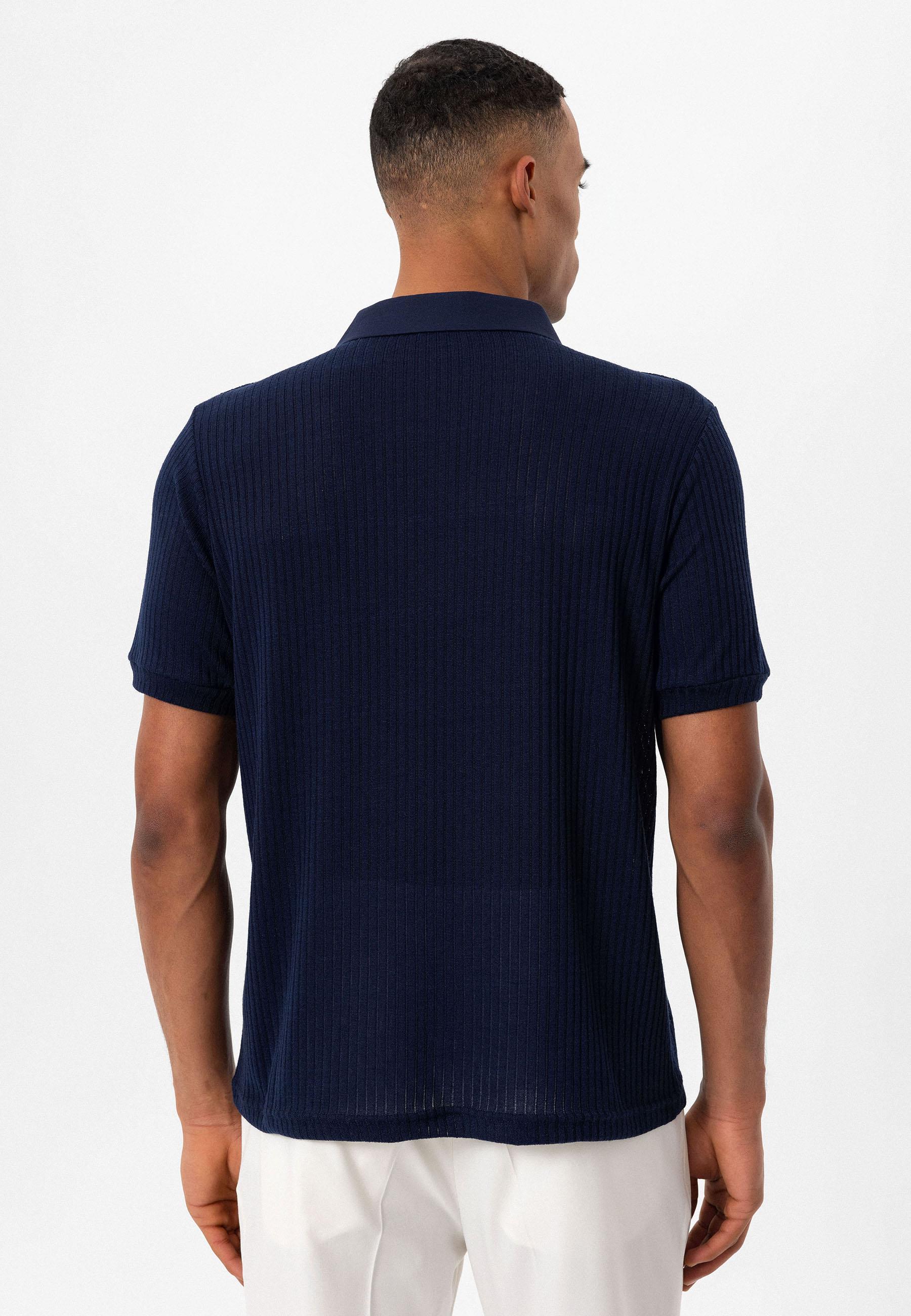 Antioch-Lacivert Slim Fit Polo Yaka Erkek T Shirt-T-Shirts-6-Milagron.com