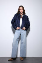 Antioch-Lacivert Süet Görünümlü Bomber Kadın Mont-Mont-1-Milagron.com