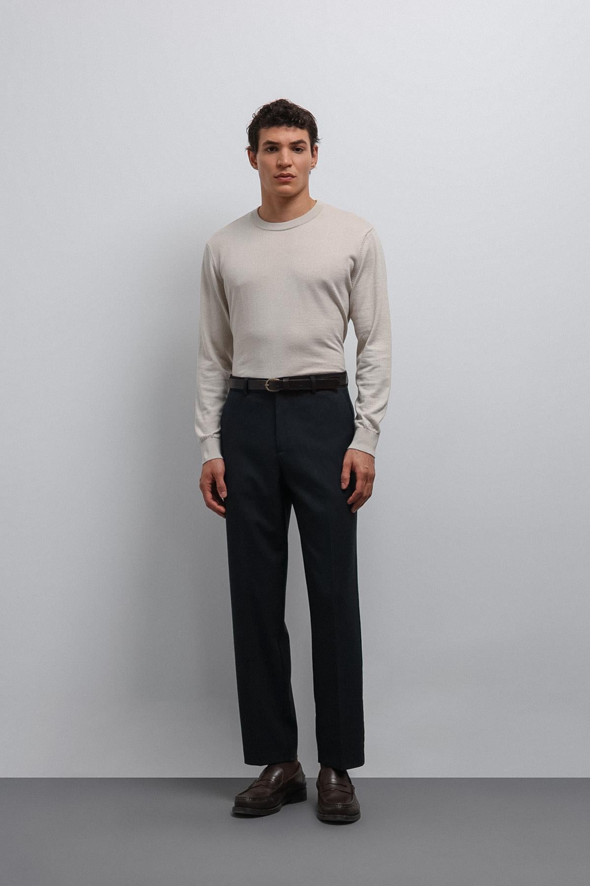 Antioch-Lacivert Tapered Fit Erkek Pantolon-Kumaş Pantolon-3-Milagron.com