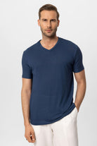 Antioch-Lacivert V Yaka Basic Erkek T Shirt-T-Shirts-1-Milagron.com