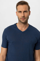 Antioch-Lacivert V Yaka Basic Erkek T Shirt-T-Shirts-4-Milagron.com