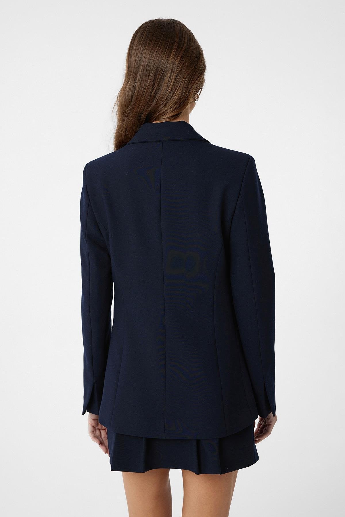 Antioch-Lacivert Vücuda Oturan Kadın Blazer Ceket-Blazer Ceket-5-Milagron.com