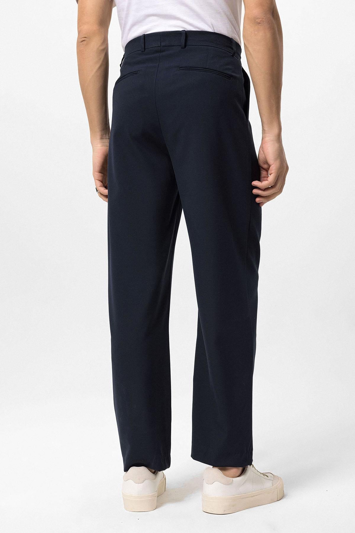 Antioch-Lacivert Yüksek Bel Baggy Erkek Pantolon-Pantolon-6-Milagron.com