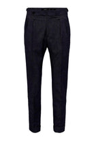 Antioch-Lacivert Yüksek Bel Çift Pileli Erkek Pantolon-Pantolon-6-Milagron.com