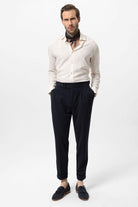 Antioch-Lacivert Yüksek Bel Pileli Carrot Fit Erkek Pantolon-Pantolon-3-Milagron.com