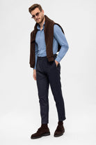 Antioch-Lacivert Yüksek Bel Pileli Erkek Pantolon-Kumaş Pantolon-1-Milagron.com