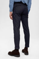 Antioch-Lacivert Yüksek Bel Pileli Erkek Pantolon-Kumaş Pantolon-8-Milagron.com