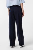 Antioch-Lacivert Yüksek Bel Pilili Kadın Pantolon-Kumaş Pantolon-4-Milagron.com