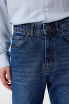 Antioch-Lacivert Yüksek Bel Regular Fit Erkek Kot Pantolon-Kot Pantolon-3-Milagron.com