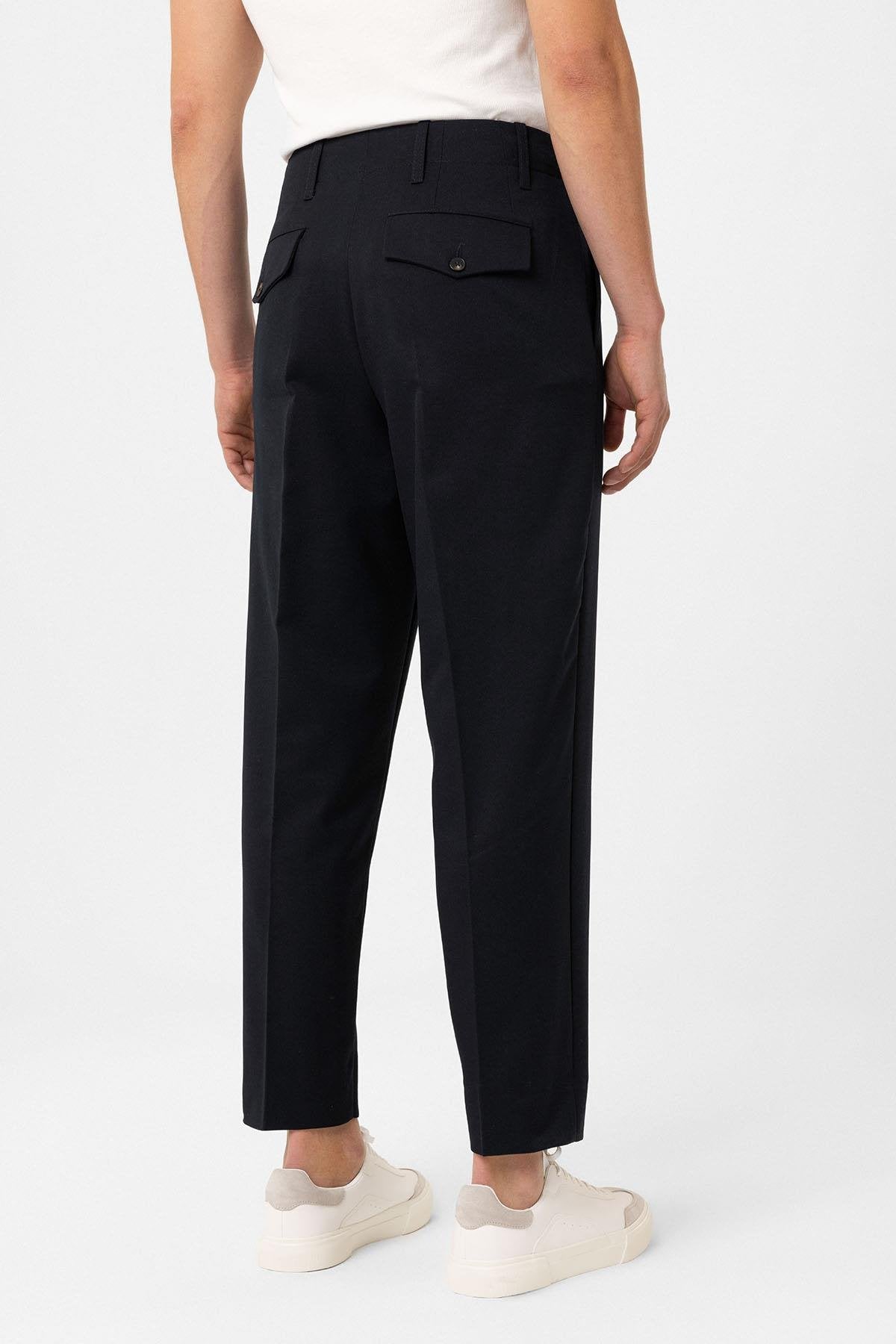 Antioch-Lacivert Yüksek Bel Straight Fit Erkek Pantolon-Kumaş Pantolon-9-Milagron.com