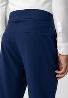 Antioch-Lacivert Yüksek Bel Toka Kemerli Pileli Kumaş Pantolon-Pantolon-6-Milagron.com