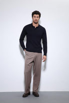 Antioch-Lacivert Yumuşak Dokulu Basic Erkek Kazak-Kazak-3-Milagron.com