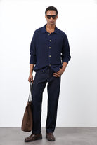 Antioch-Lacivert örme Triko Erkek Hırka-Hırka-1-Milagron.com