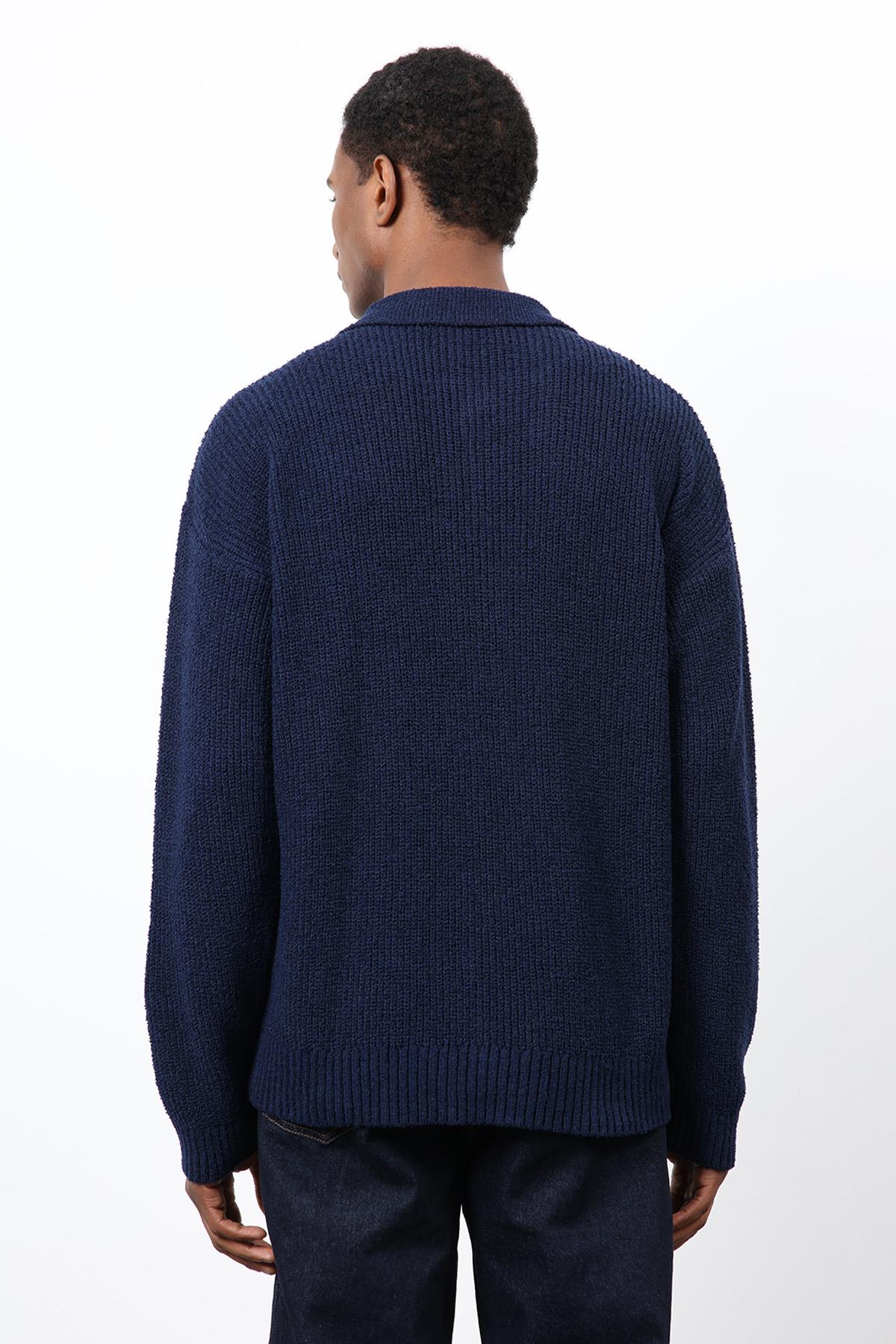 Antioch-Lacivert örme Triko Erkek Hırka-Hırka-6-Milagron.com