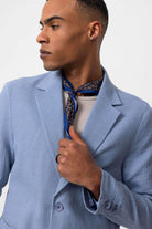 Antioch-Mavi Astarsız Torba Cepli Erkek Blazer Ceket-Blazer Ceket-5-Milagron.com