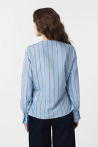 Antioch-Mavi Dökümlü Kimono Kadın Gömlek-Gömlek-4-Milagron.com