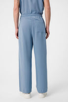 Antioch-Mavi Keten Karışımlı Jogger Erkek Pantolon-Kumaş Pantolon-4-Milagron.com